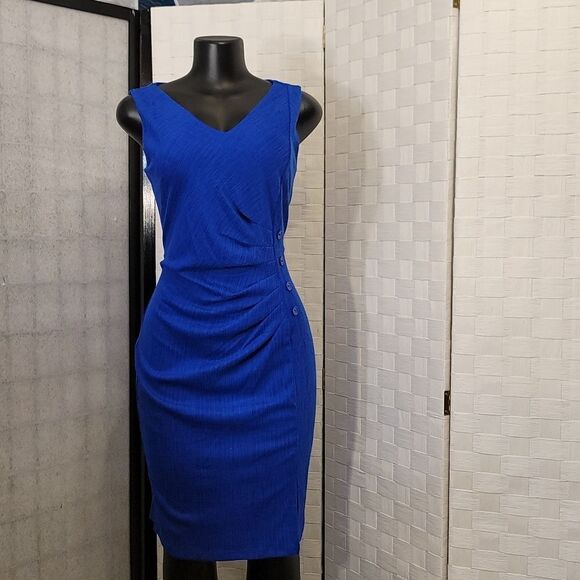 BRAND NEW ENFOCUS STUDIO BUTTON PLACKET SIDE RUCHED DETAILS DRESS - Picture 13 of 13